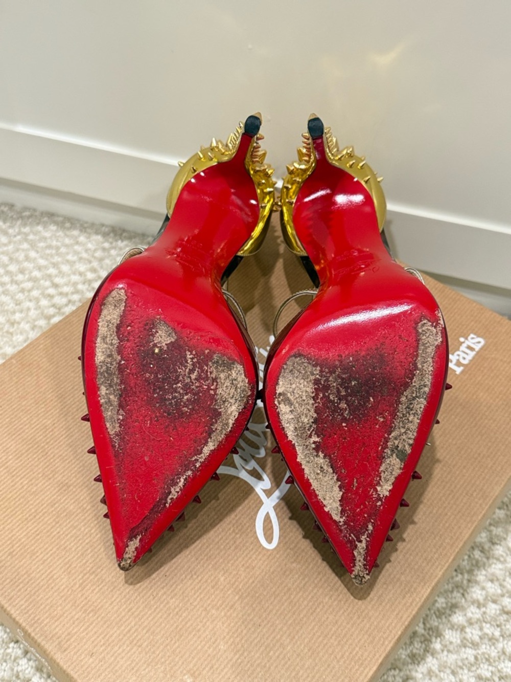 Christian Louboutin Size 39 Spiked Heels Authentic - Picture 9 of 12